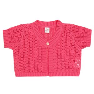 Bolero curto para bebe em tricot Pink - Petit