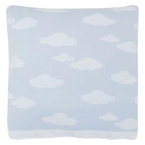 Almofada quadrada para berço em tricot Nuvem Azul - Petit