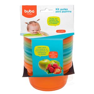 Kit Potes Papinha c/ tampa para bebe Colors Boy (6un) - Buba