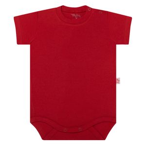Body curto para bebê em suedine Vermelho - Tilly Baby