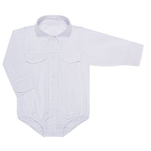 Body Camisa para bebê em tricoline Branco - Roana