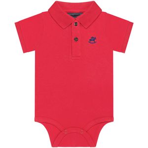 Body Polo para bebê em suedine Vermelho - Up Baby