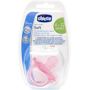 Chupeta Physio Soft Rosa Claro Silicone Tam 2 (6-12m) 1pç - Chicco