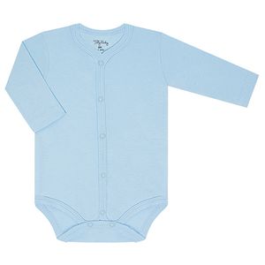 Body longo aberto para bebê em suedine Azul - Tilly Baby