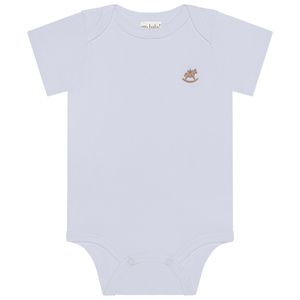 Body curto para bebê em suedine Branco - Up Baby