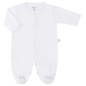 Macacão longo para bebê em plush Branco Orelhinhas - Tilly Baby