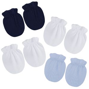 Kit 4 luvas para bebê em malha Branca/Marinho/Azul - Roana