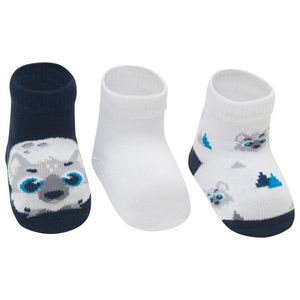 Kit com 3 meias Soquete para bebê Wolf - Puket