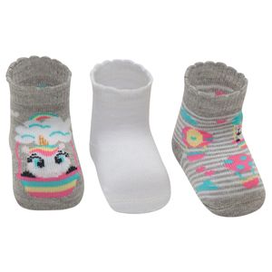 Kit com 3 meias Soquete para bebê Unicórnio - Puket