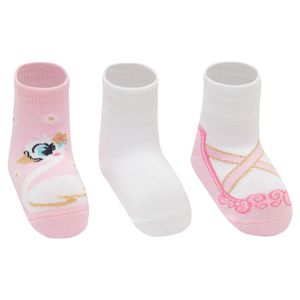 Kit com 3 meias Soquete para bebê Cisne - Puket