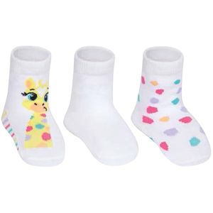 Kit com 3 meias Soquete para bebê Girafinha - Puket