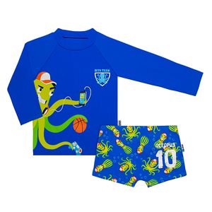 Conjunto de banho para bebê Polvo: Camiseta Surfista + Sunga - Puket