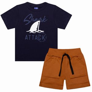 Camiseta c/ Bermuda em malha Shark Attack - TMX