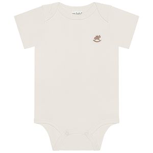 Body curto para bebê em suedine Marfim - Up Baby