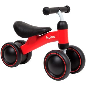 Bicicleta de Equilíbrio 4 rodas Vermelha (12m+) - Buba