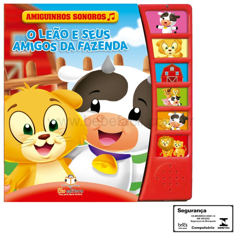 BLU721-C-Livro-Amiguinhos-Sonoros-O-Leao-e-Seus-Amigos-da-Fazenda---Blu-Editora