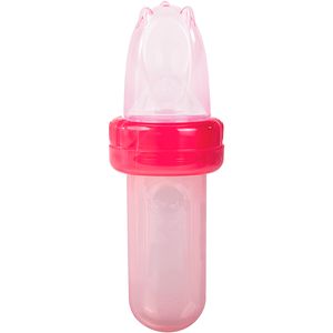 Kit Alimentador Porta-frutinha e Colher Dosadora para bebê Rosa (6m+) - Buba