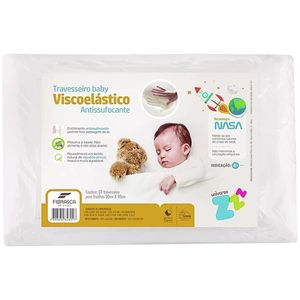 Travesseiro Nasa Baby Antissufocante Viscoelástico Percal (0m+) - Fibrasca
