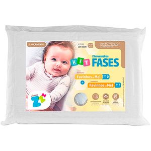 Kit 2 Travesseiros Fases Favinhos de Mel Baby Antissufocante (0-24m) - Fibrasca