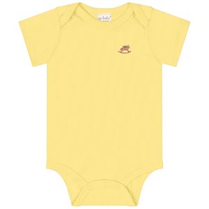 Body curto para bebê em suedine Amarelo - Up Baby