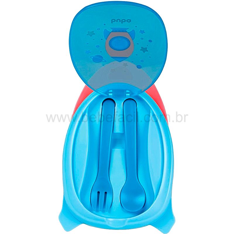 BUBA13514-E-Kit-Refeicao-com-Talher-e-Estojo-Foguete-Azul-6m---Buba