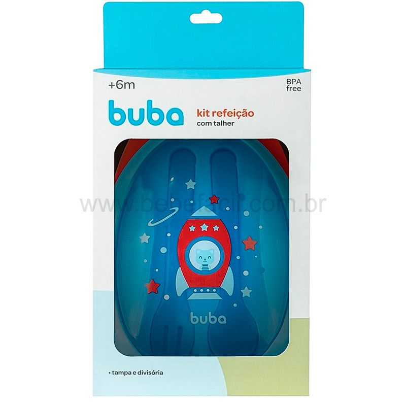 BUBA13514-F-Kit-Refeicao-com-Talher-e-Estojo-Foguete-Azul-6m---Buba
