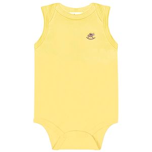 Body regata para bebê em suedine Amarelo - Up Baby