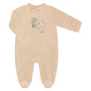Macacão longo c/ zíper para bebê em plush Forest Bear - Anjos Baby