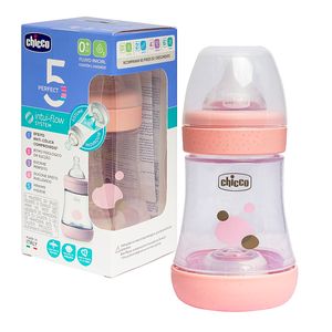 Mamadeira Perfect 5 150ml Fluxo Inicial Rosa (0m+) - Chicco