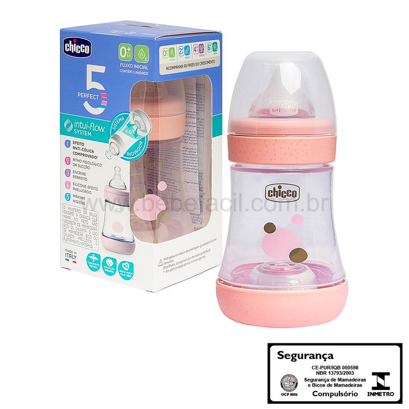 CH1030-K-Mamadeira-Perfect-5-150ml-Fluxo-Inicial-Rosa-0m----Chicco