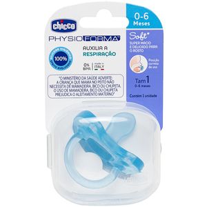 Chupeta PhysioForma Soft Silicone Azul Tam 1 (0-6m) - Chicco