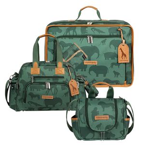 Mala Vintage + Bolsa Everyday + Frasqueira Térmica Emy Safari Verde - Masterbag