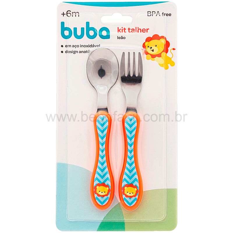 BUBA10678-B-Kit-Talher-para-bebe-Animal-Fun-Leaozinho-6m---Buba
