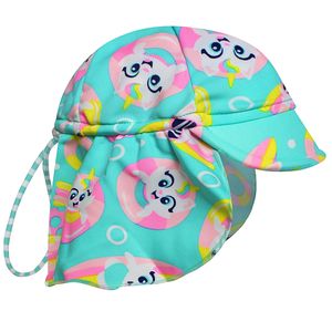 Chapéu de banho Baby Australiano c/ proteção solar FPS 50 Gatinha Verde Água (0-12 meses) - Puket