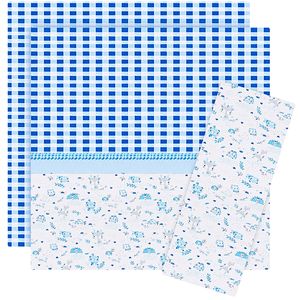 Jogo de lençol para berço em tricoline 150 Fios Animais Azul - Fisher Price