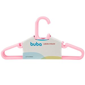 Kit 10 Cabides Infantil de Plástico Rosa - Buba