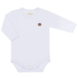 Body longo para bebê em algodão egípcio Branco - Mini & Co.