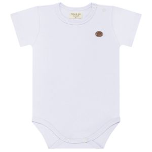 Body curto para bebê em algodão egípcio Branco - Mini & Co.