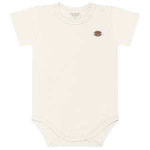 Body curto para bebê em algodão egípcio Marfim - Mini & Co.