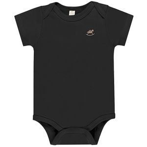 Body curto para bebê em suedine Preto Pati Nicki - Up Baby