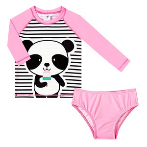 Conjunto de banho Kids Panda: Camiseta Surfista + Calcinha - Tip Top
