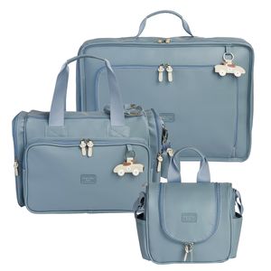 Mala Vintage + Bolsa Anne + Frasqueira Térmica Emy Carrinhos Azul – Masterbag