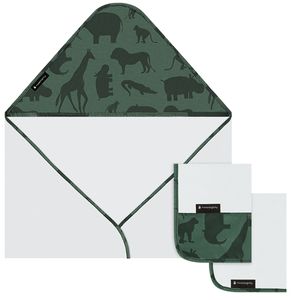 Conjunto de Toalhas Safari Verde: Toalha de banho c/ capuz + 2 Toalhinhas - Masterbag