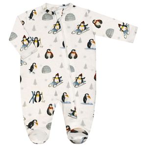 Macacão longo para bebê em suedine Pinguins - Tilly Baby