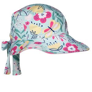 Chapéu de banho c/ proteção UV FPS +50 Floral Verde Água - Tip Top