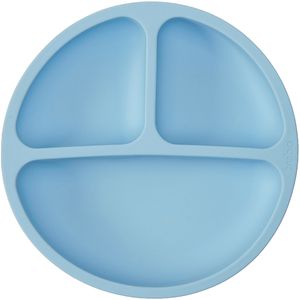 Prato em Silicone com Divisórias e Ventosa Azul (6m+) - Buba