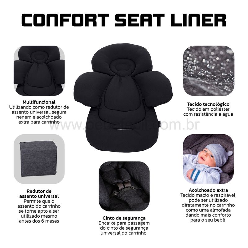 ABC12000152004-E-Almofada-para-Carrinho-Confort-Seat-Liner-Black---ABC-Design