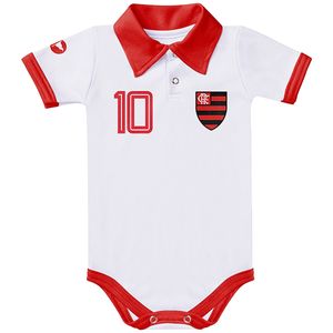 Body Polo curto para bebê em malha Flamengo - Torcida Baby