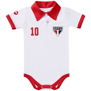 Body Polo curto para bebê em malha São Paulo - Torcida Baby