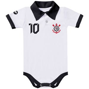 Body Polo curto para bebê em malha Corinthians - Torcida Baby
